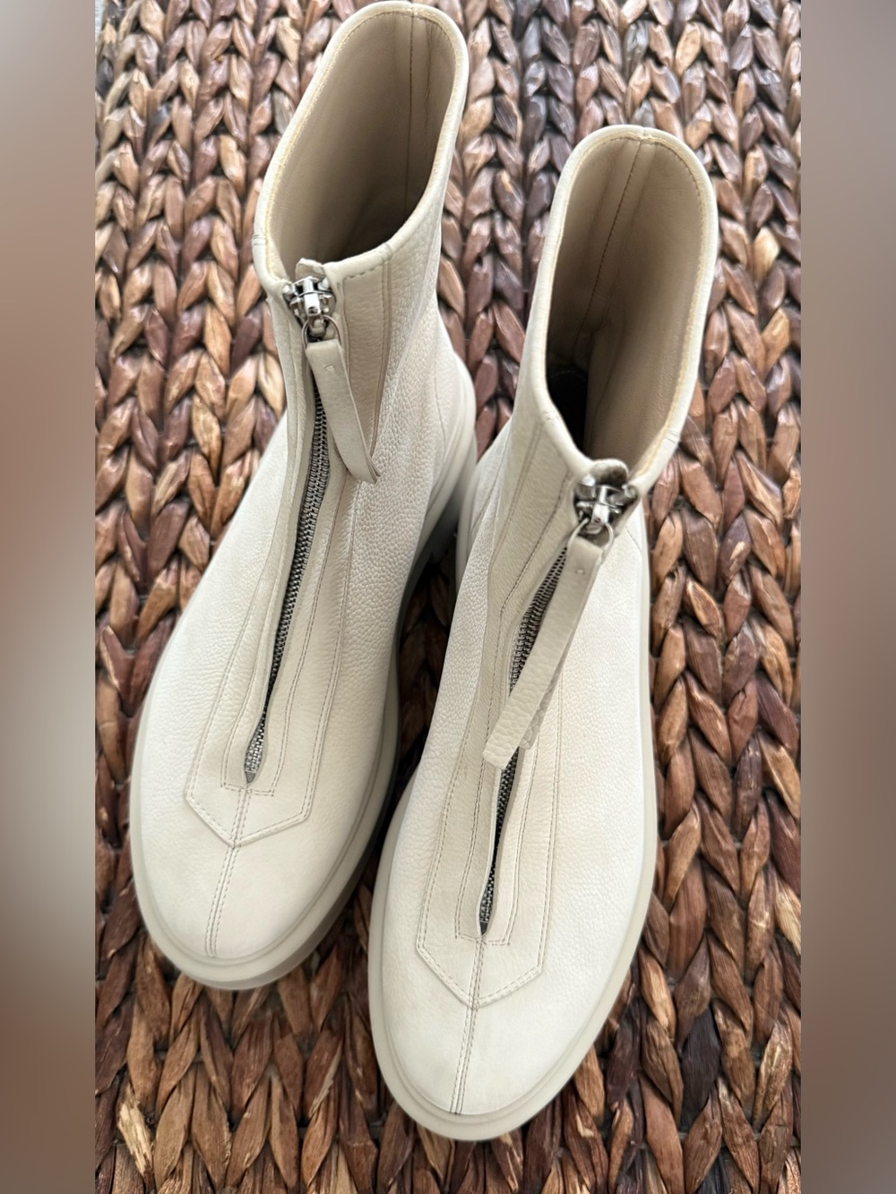 The Row Cream Zipped Boots